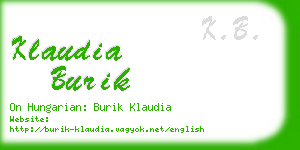 klaudia burik business card